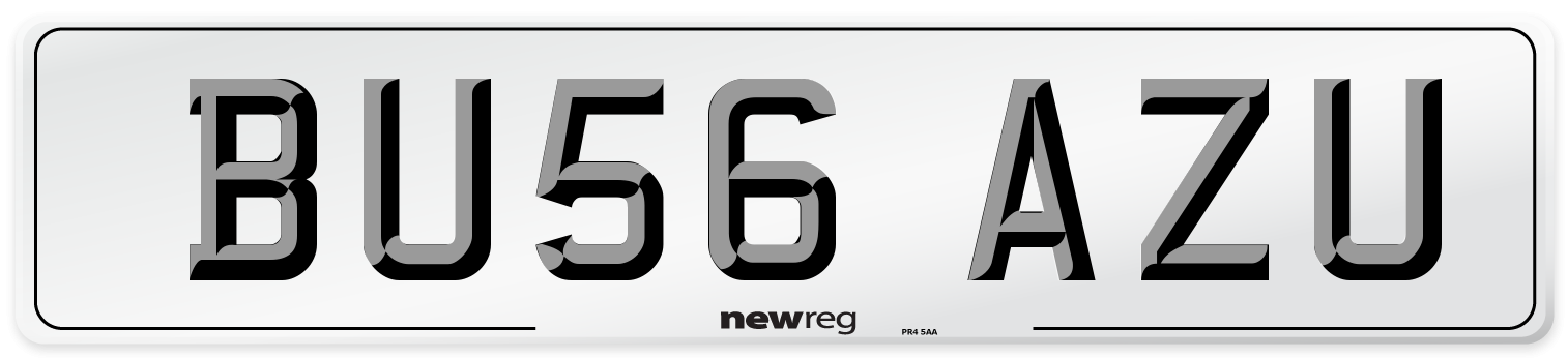 BU56 AZU Number Plate from New Reg